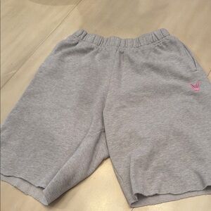 PLAYBOY Gray Athletic Shorts with Pink Logo